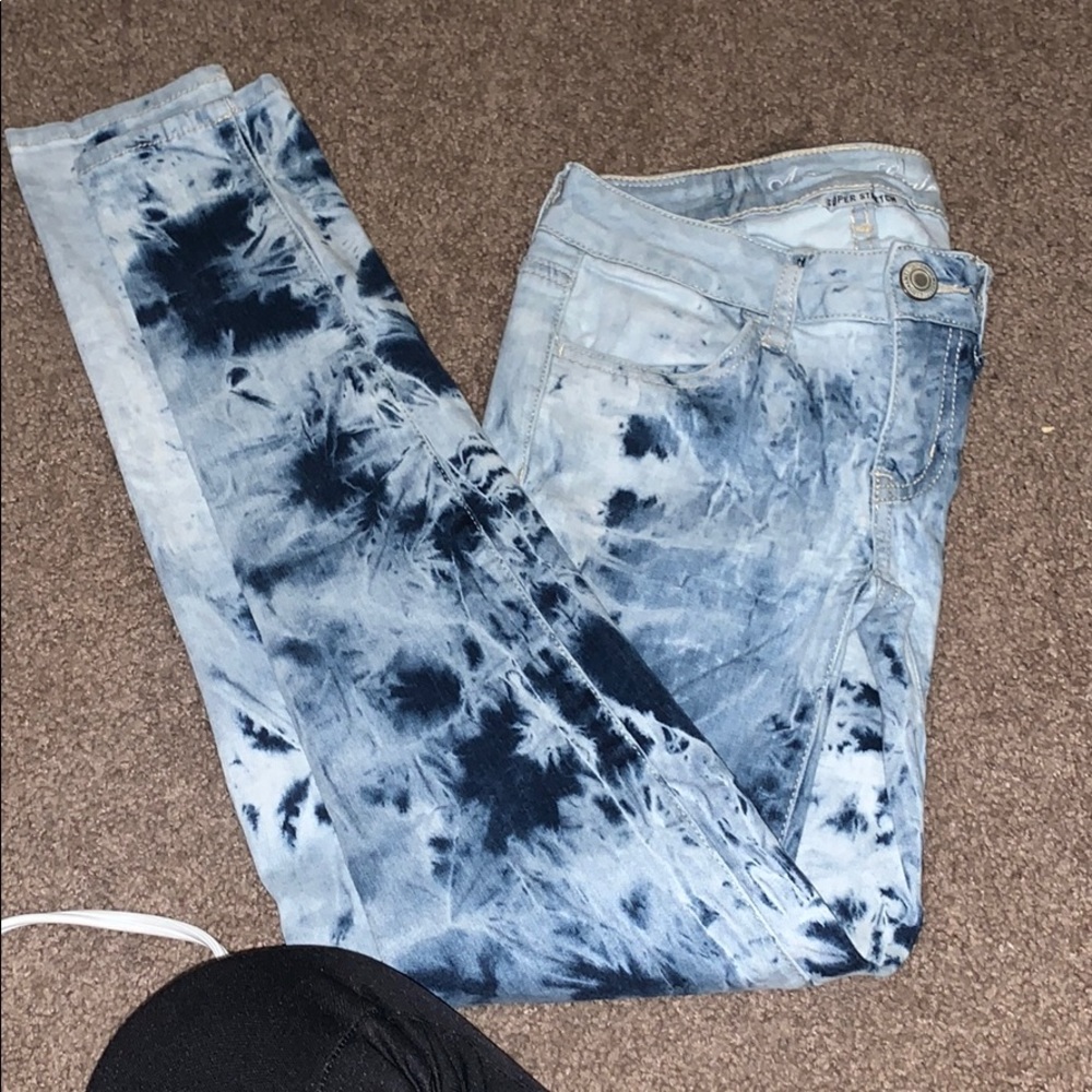 American eagle tie dyed skinny jeans